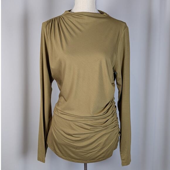 Rails Joelle Jersey Knit Ruched Long Sleeve Top Shirt Ochre Size XL - Picture 12 of 12